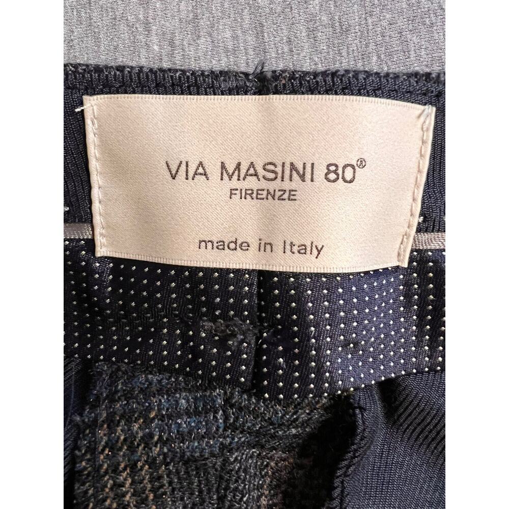 Via Masini 80 Womens Textured Check Pants Brown Bronze Thread Size 6 WOOL - Picture 8 of 10